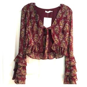 Beautiful Front Tie Crop Blouse 🌺